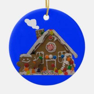 Gingerbread House Photo Ceramic Tree Decoration