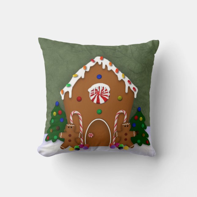 Gingerbread House Pillow (Front)