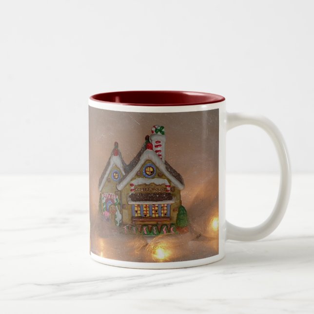 Gingerbread House Porcelain Two-Tone Coffee Mug (Right)