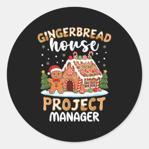 Gingerbread House Project Manager Christmas Cookie Classic Round Sticker