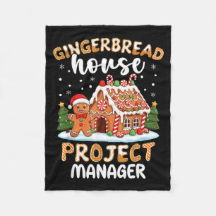 Gingerbread House Project Manager Christmas Cookie Fleece Blanket