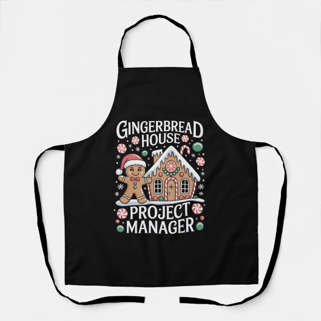 Gingerbread House Project Manager Cookie Baking  Apron (Front)