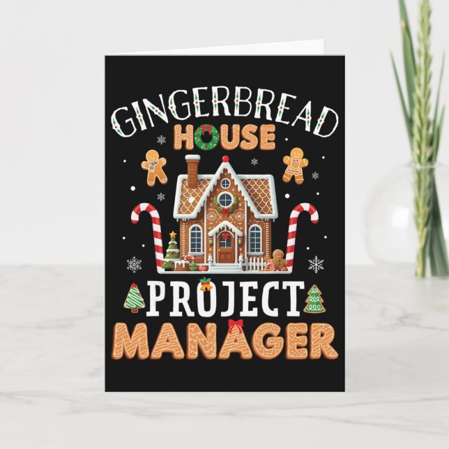 Gingerbread House Project Manager Cookie King Funn Card (Front)