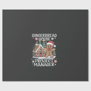 Gingerbread House Project Manager Funny Christmas Wrapping Paper