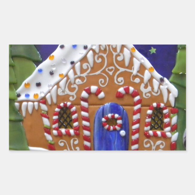 Gingerbread House Rectangular Sticker (Front)