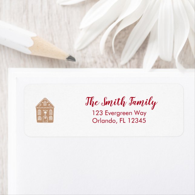Gingerbread house Return Address Label (Insitu)