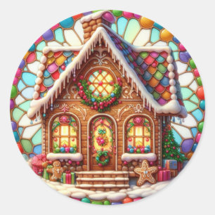 Gingerbread House Round Stickers