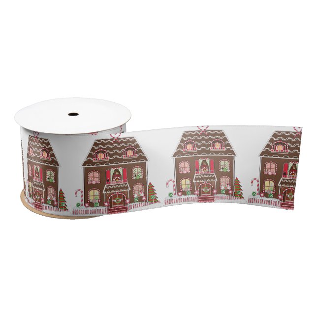 Gingerbread House Satin Ribbon (Spool)