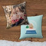 GINGERBREAD HOUSE SNOW GLOBE CUSHION<br><div class="desc">Cute gingerbread house in a snow globe for the perfect Christmas memory</div>
