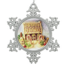 Gingerbread House Snowflake Ornament