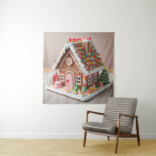 Gingerbread house tapestry