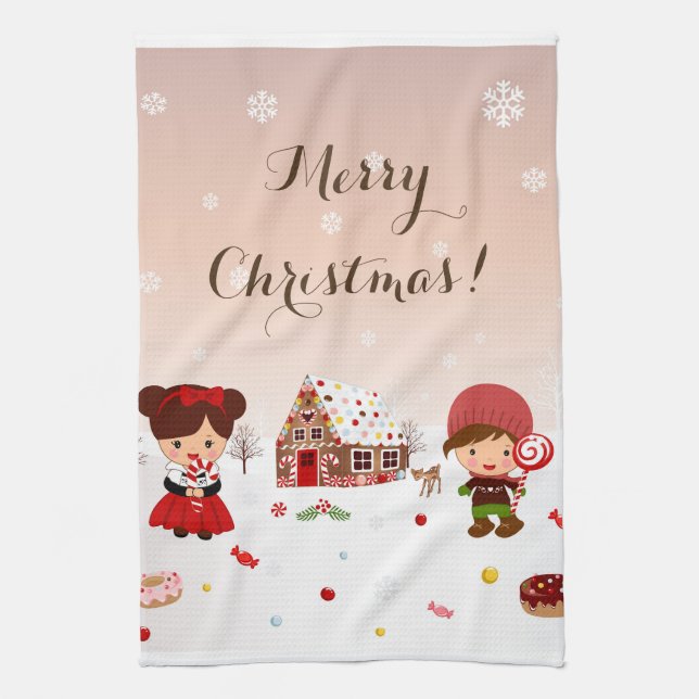 Gingerbread House Tea Towel (Vertical)