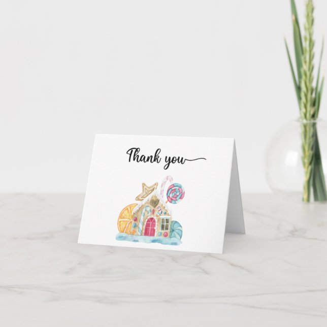 Gingerbread house thank you card (Front)