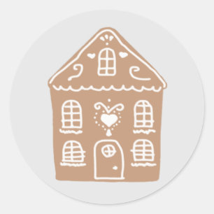 Gingerbread house village Classic Round Sticker