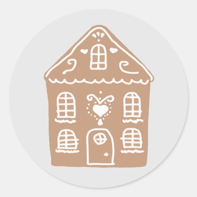 Gingerbread house village Classic Round Sticker (Front)