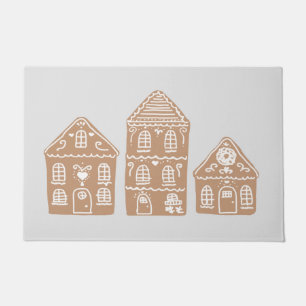 Gingerbread House Village Illustration Doormat