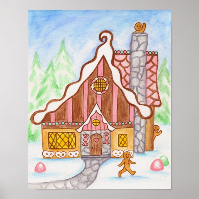 Gingerbread House Waving Gingerbread Poster (Front)