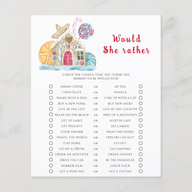 Gingerbread house - Would she rather (Front)