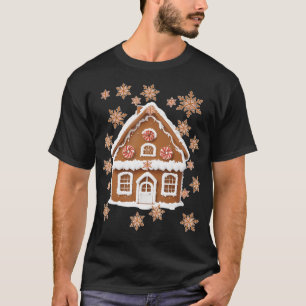 Gingerbread Houses And Snowflakes Sweet Christmas T-Shirt