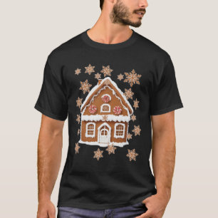 Gingerbread Houses And Snowflakes Sweet Christmas T-Shirt
