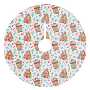 Gingerbread Houses Fleece Tree Skirt