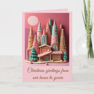 Gingerbread Houses Kitsch Germanic Christmas Card