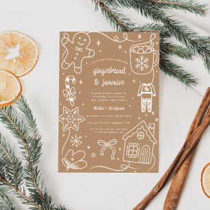 Gingerbread & Jammies Cosy Christmas Girls Night Invitation