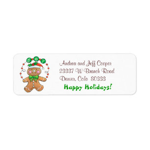 Gingerbread Joy Christmas Return Address