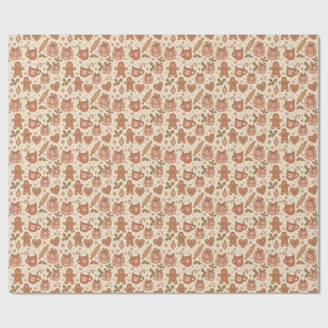 Gingerbread Joy Wrapping Paper (Flat)