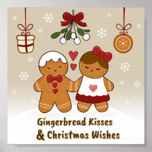 Gingerbread Kisses and Christmas Wishes- Fun Print
