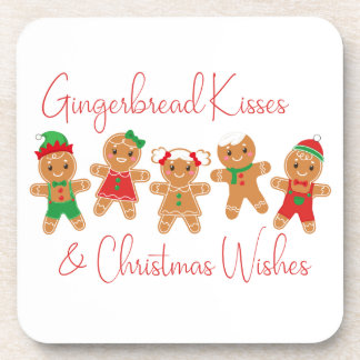 Gingerbread Kisses & Christmas Wishes Coaster