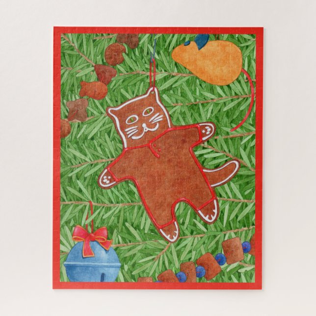 GINGERBREAD KITTY 16x20 Puzzle  (Vertical)