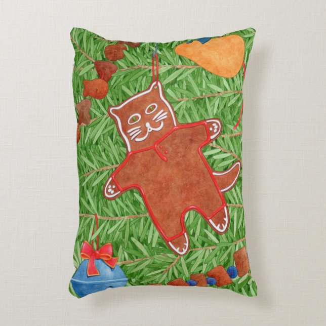 GINGERBREAD KITTY Accent Pillow (Front(Vertical))