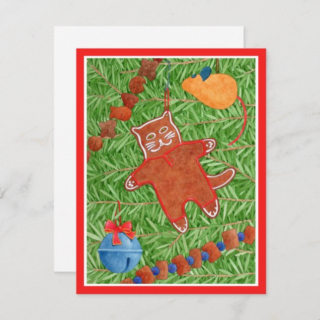 GINGERBREAD KITTY Meowy Christmas 4.25x5.5 Card II (Front/Back)