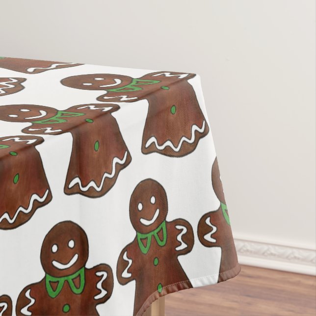 Gingerbread Lady Christmas Cookie Holiday Baking Tablecloth (In Situ)