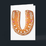 Gingerbread Letter U Monogram Holiday Cookie Card<br><div class="desc">Send a sweet message this season with these gingerbread letter U greeting cards. The front features a beautifully rendered cookie monogram that looks good enough to eat, set against a clean background for a modern festive look. These cards are perfect for Christmas wishes, holiday thank you notes, or winter birthday...</div>