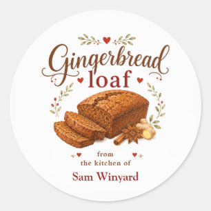 Gingerbread Loaf Christmas Baking Label