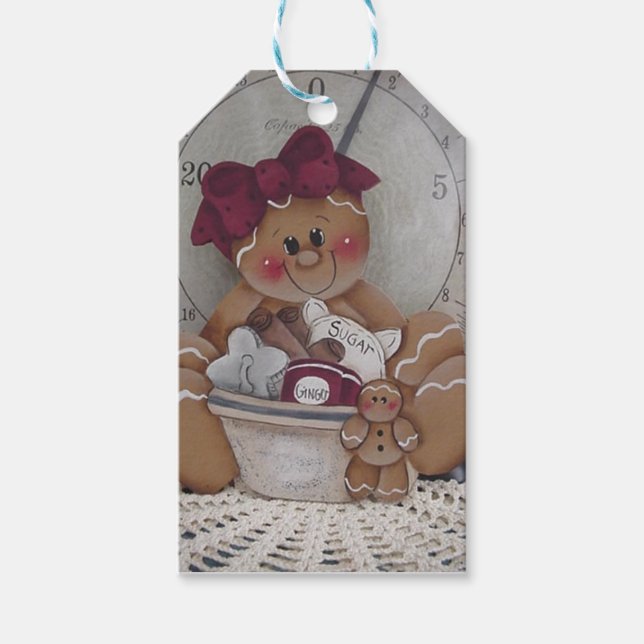 Gingerbread Mama Baking Cookies Gift Tag (Front)