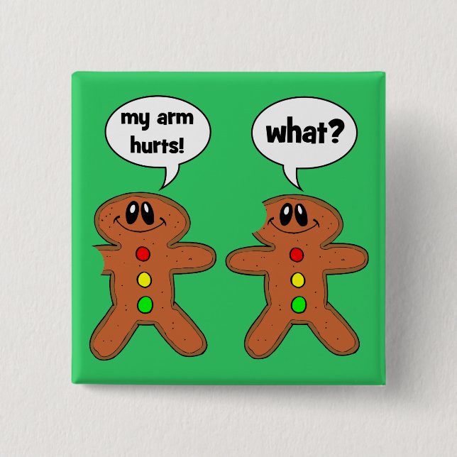 gingerbread man 15 cm square badge (Front)