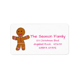Gingerbread man address label