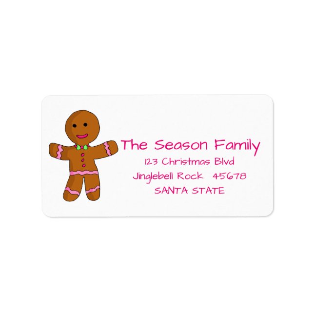 Gingerbread man address label (Front)