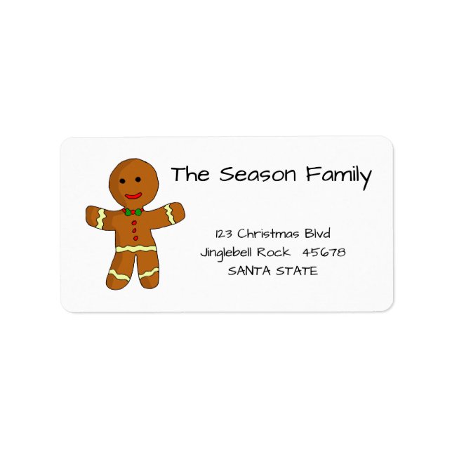 Gingerbread man address label (Front)