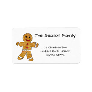 Gingerbread man address label