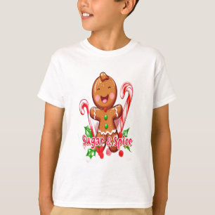 Gingerbread Man and Candy Cane Christmas T-Shirt