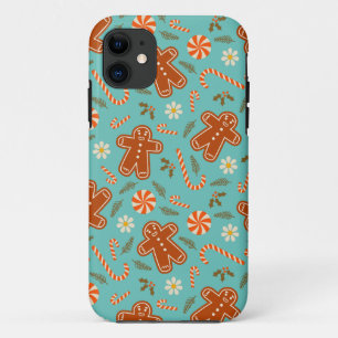 Gingerbread man and candy cane pattern Case-Mate iPhone case