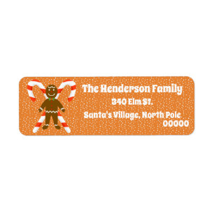 Gingerbread Man  and Candy Return Address Labels