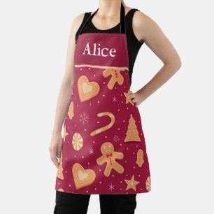 Gingerbread Man and Christmas cookies Custom  Apron