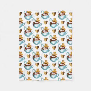 Gingerbread Man and Coffee Love Fleece Blanket