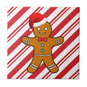 gingerbread man at christmas tile