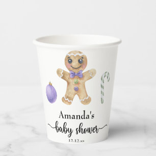 Gingerbread man baby shower paper cups